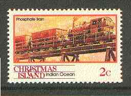 Christmas Island 1990 Phosphate Train 2c unmounted mint SG 288*, stamps on , stamps on  stamps on railways, stamps on phosphate, stamps on mining, stamps on  stamps on minerals