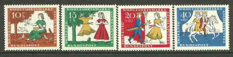 Germany - West 1965 Humanitarian Relief Funds (Cinderella) set of 4 unmounted mint SG 1406-09*, stamps on fairy tales, stamps on  children