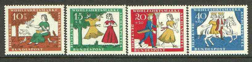 Germany - West 1965 Humanitarian Relief Funds (Cinderella) set of 4 unmounted mint SG 1406-09*, stamps on fairy tales, stamps on  children