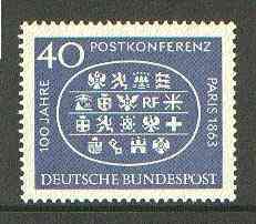 Germany - West 1963 Paris Postal Conference unmounted mint SG 1312*, stamps on postal