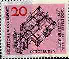 Germany - West 1964 Benedictine Abbey unmounted mint SG 1341*, stamps on churches, stamps on cathedrals
