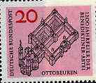 Germany - West 1964 Benedictine Abbey unmounted mint SG 1341*, stamps on churches, stamps on cathedrals