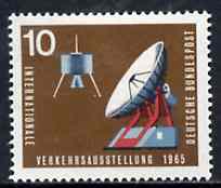 Germany - West 1965 Syncom Satellite 10pf from Transport Exhibition set unmounted mint SG 1390*, stamps on communications, stamps on satellites