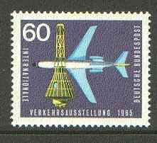 Germany - West 1965 Boeing 727 & Space capsule 60pf from Transport Exhibition set unmounted mint SG 1394*, stamps on , stamps on  stamps on aviation, stamps on space