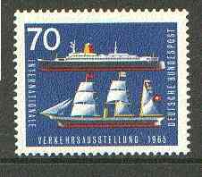 Germany - West 1965 Liner & Steamship 70pf from Transport Exhibition set unmounted mint SG 1395*, stamps on , stamps on  stamps on ships