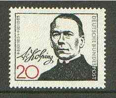 Germany - West 1965 Death Centenary of Adolf Kolping (miners' padre) unmounted mint SG 1398, stamps on religion, stamps on mining