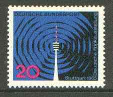 Germany - West 1965 Radio Exhibition, Stuttgart unmounted mint SG 1402*, stamps on radio, stamps on communications