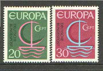 Germany - West 1966 Europa set of 2 unmounted mint SG 1424-25*, stamps on europa