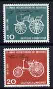 Germany - West 1961 Anniversary of Daimler-Benz Patent set of 2 unmounted mint SG 1277-78, stamps on , stamps on  stamps on cars, stamps on daimler, stamps on benz