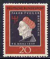 Germany - West 1959  500th Birth Anniversary of Jakob  Fugger (Merchant Prince) unmounted mint SG 1224, stamps on , stamps on  stamps on banking, stamps on finance