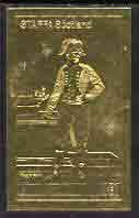 Staffa 19?? Napoleon standing £1 value embossed in gold (imperf) unmounted mint, stamps on history, stamps on personalities, stamps on napoleon  , stamps on dictators.