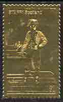Staffa 19?? Napoleon standing £1 value embossed in gold (perf) unmounted mint, stamps on history, stamps on personalities, stamps on napoleon  , stamps on dictators.