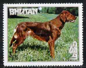 Bhutan 1973 Irish Setter 3ch from Dogs set unmounted mint, Mi 537*, stamps on dogs, stamps on irish setter