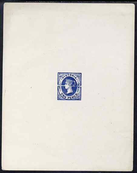 Victoria 1857 QV Emblems 2d defaced die proof in blue on wove paper (produced around 1900), stamps on , stamps on  qv .