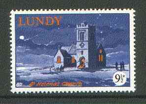 Lundy 1976 St Helena Church 9.5p from Christmas set unmounted mint, stamps on churches, stamps on christmas