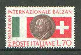 Italy 1962 International Balzan Foundation unmounted mint SG 1083*, stamps on , stamps on  stamps on flags, stamps on medals