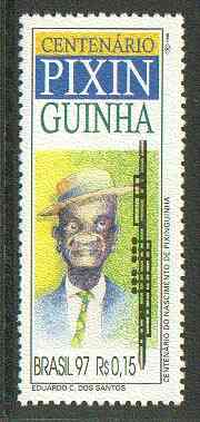 Brazil 1997 Birth centenary of Pixinguinha (musician) unmounted mint SG 2813*, stamps on , stamps on  stamps on music