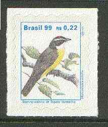 Brazil 1997 Birds - Flycatcher 22c self-adhesive unmounted mint, SG 2843*, stamps on , stamps on  stamps on birds, stamps on self adhesive