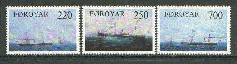 Faroe Islands 1983 Old Cargo Liners set of 3 unmounted mint SG 78-80, stamps on , stamps on  stamps on ships