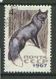 Russia 1967 Silver Fox 4k from Fur Bearing Animals set fine used, SG 3453*, stamps on animals, stamps on  fox , stamps on foxes, stamps on 