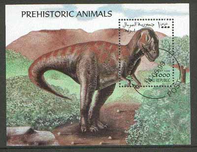 Somalia 1999 Dinosaurs perf m/sheet cto used, stamps on , stamps on  stamps on dinosaurs