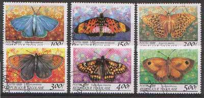 Togo 1999 Butterflies perf set of 6 fine cto used*, stamps on , stamps on  stamps on butterflies