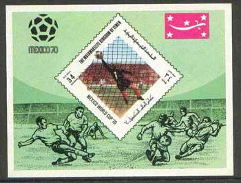 Yemen - Royalist 1970 World Cup Football 34b value (diamond shaped) imperf m/sheet unmounted mint, stamps on , stamps on  stamps on football, stamps on  stamps on sport