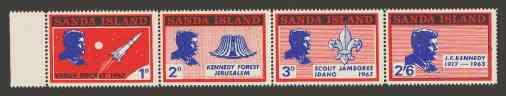 Sanda Island 1967 Kennedy def set of 4 unmounted mint, stamps on kennedy, stamps on personalities, stamps on space, stamps on scouts