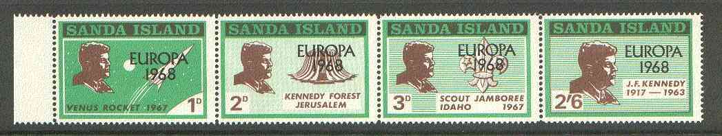 Sanda Island 1968 Europa opt'd on Kennedy def set of 4 unmounted mint, stamps on , stamps on  stamps on kennedy, stamps on personalities, stamps on space, stamps on scouts, stamps on europa