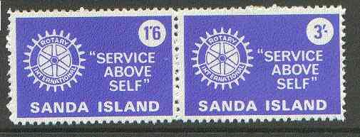 Sanda Island 1970 Rotary Clubs se-tenant perf set of 2 (1s6d & 3s blue) unmounted mint, stamps on , stamps on  stamps on rotary