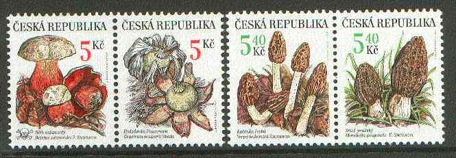 Czech Republic 2000 Fungi set of 4 (2 se-tenant pairs) unmounted mint, stamps on fungi