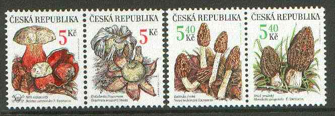 Czech Republic 2000 Fungi set of 4 (2 se-tenant pairs) unmounted mint, stamps on , stamps on  stamps on fungi