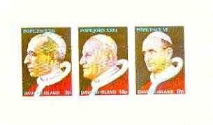 Davaar Island 1973 Popes (Pius XII, John XXIII & Paul VI) imperf m/sheet unmounted mint, stamps on , stamps on  stamps on personalities, stamps on religion, stamps on popes, stamps on  stamps on pope