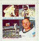 Davaar Island 1974 Apollo 11 Moon Landing unmounted mint 25p rouletted m/sheet (square), stamps on space