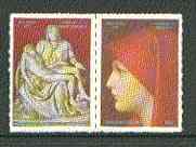 Davaar Island 1972 Belgica Stamp Exhibition rouletted se-tenant pair (5p & 15p) unmounted mint, stamps on stamp exhibitions, stamps on sculpture, stamps on arts