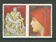 Davaar Island 1972 Belgica Stamp Exhibition rouletted se-tenant pair (5p & 15p) unmounted mint, stamps on , stamps on  stamps on stamp exhibitions, stamps on sculpture, stamps on arts