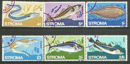 Stroma 1969 Fish complete set of 6 each fine used with Stroma cancel, stamps on , stamps on  stamps on fish