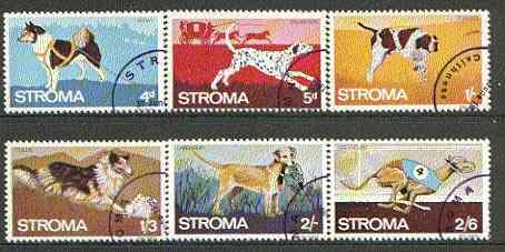 Stroma 1969 Dogs complete set of 6 each fine used with Stroma cancel, stamps on , stamps on  stamps on dogs