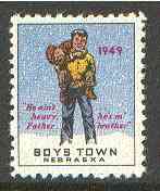 Cinderella - United States 1949 Boys Town, Nebraska fine unmounted mint labels showing Boy carrying another in snow inscribed 'He ain't heavy Father, he's m' brother'*, stamps on cinderellas       