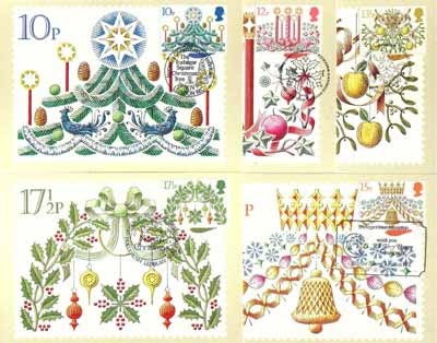 Great Britain 1980 Christmas set of 5 PHQ cards with appropriate stamps each very fine used with first day cancels, stamps on , stamps on  stamps on christmas, stamps on candles