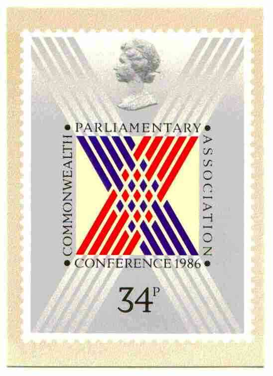 Great Britain 1986 Commonwealth Parliamentary Association Conference PHQ card unused and pristine, stamps on , stamps on  stamps on constitutions