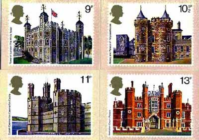 Great Britain 1978 British Architecture (Historic Buildings) set of 4 PHQ cards unused and pristine