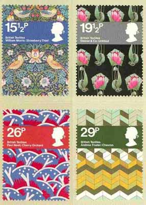 Great Britain 1982 British Textiles set of 4 PHQ cards unused and pristine, stamps on , stamps on  stamps on textiles