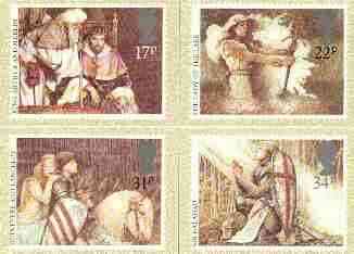 Great Britain 1985 Arthurian Legends set of 4 PHQ cards unused and pristine, stamps on literature