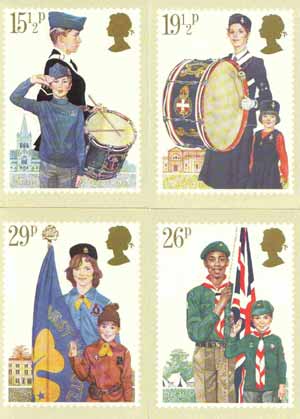 Great Britain 1982 Youth Organisations set of 4 PHQ cards unused and pristine, stamps on youth, stamps on scouts