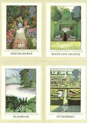 Great Britain 1983 British Gardens set of 4 PHQ cards unused and pristine, stamps on , stamps on  stamps on flowers, stamps on gardens