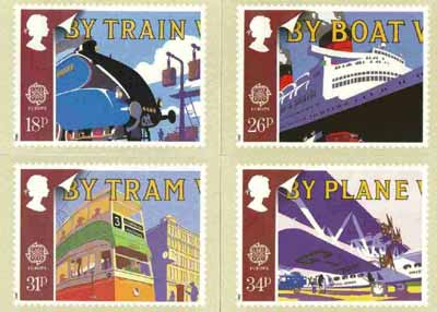 Great Britain 1988 Europa - Transport & Mail Services set of 4 PHQ cards unused and pristine, stamps on , stamps on  stamps on europa, stamps on transport, stamps on postal, stamps on trams, stamps on railways, stamps on mallard