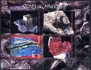 Estonia (Manilaid) 2000 Stones & Minerals #03 sheetlet containing set of 4 values unmounted mint, stamps on , stamps on  stamps on minerals