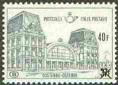 Belgium 1972 Railway Parcels - Ostend Station 40f on 37f grey unmounted mint, SG P2257, stamps on , stamps on  stamps on railways