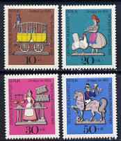 Germany - West Berlin 1969 Humanitarian Relief Fund set of 4 Pewter Figurines unmounted mint SG B339-42*, stamps on antiquities, stamps on postman, stamps on railways